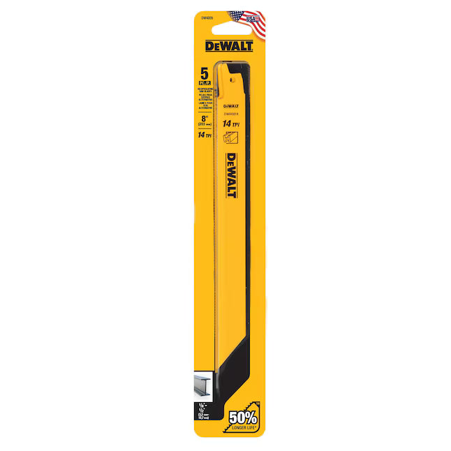 DEWALT Bi-metal 8-in 14 TPI Metal cutting Reciprocating Saw Blade 5 -Pack